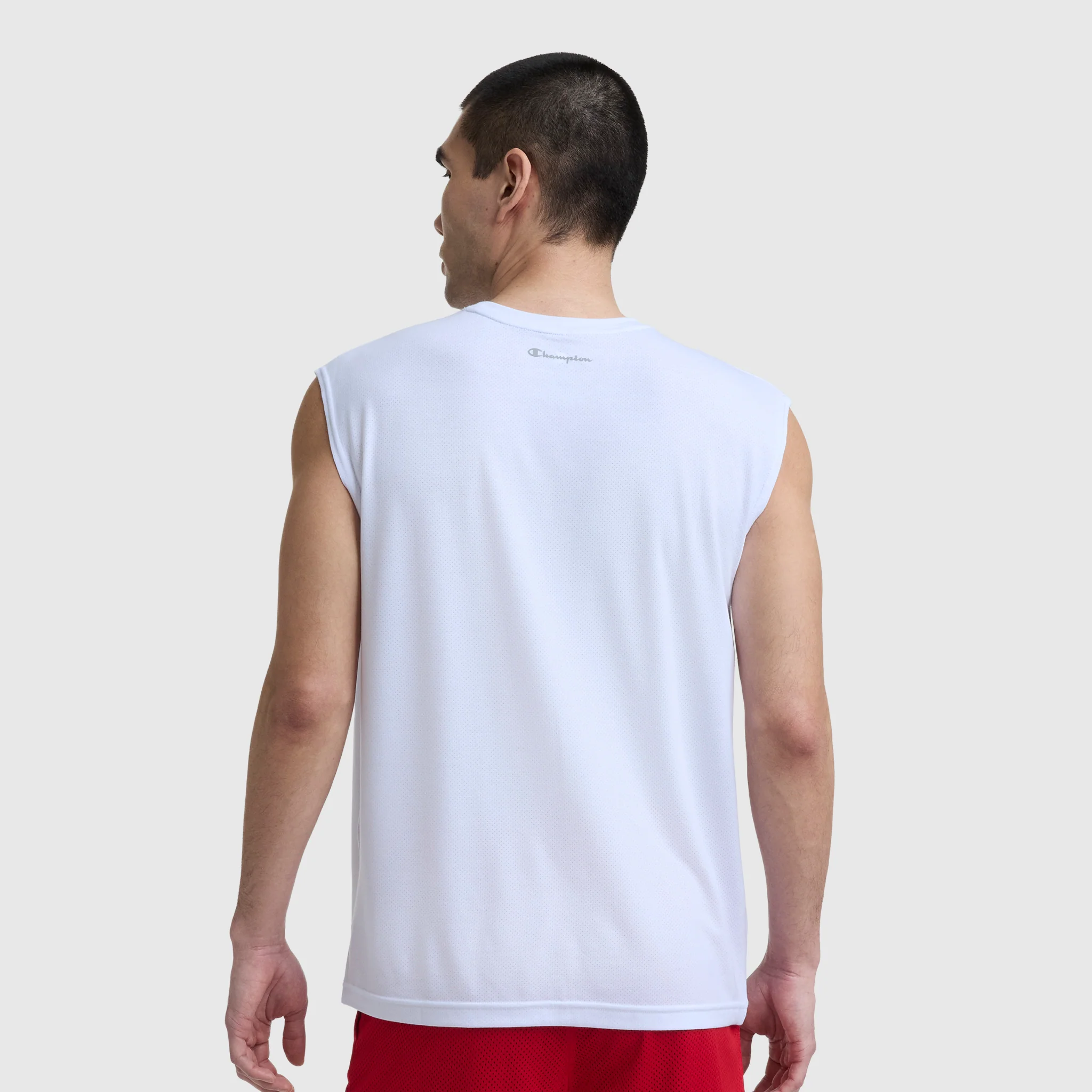 Sport Crewneck Muscle Tee, Script Logo - Image 2