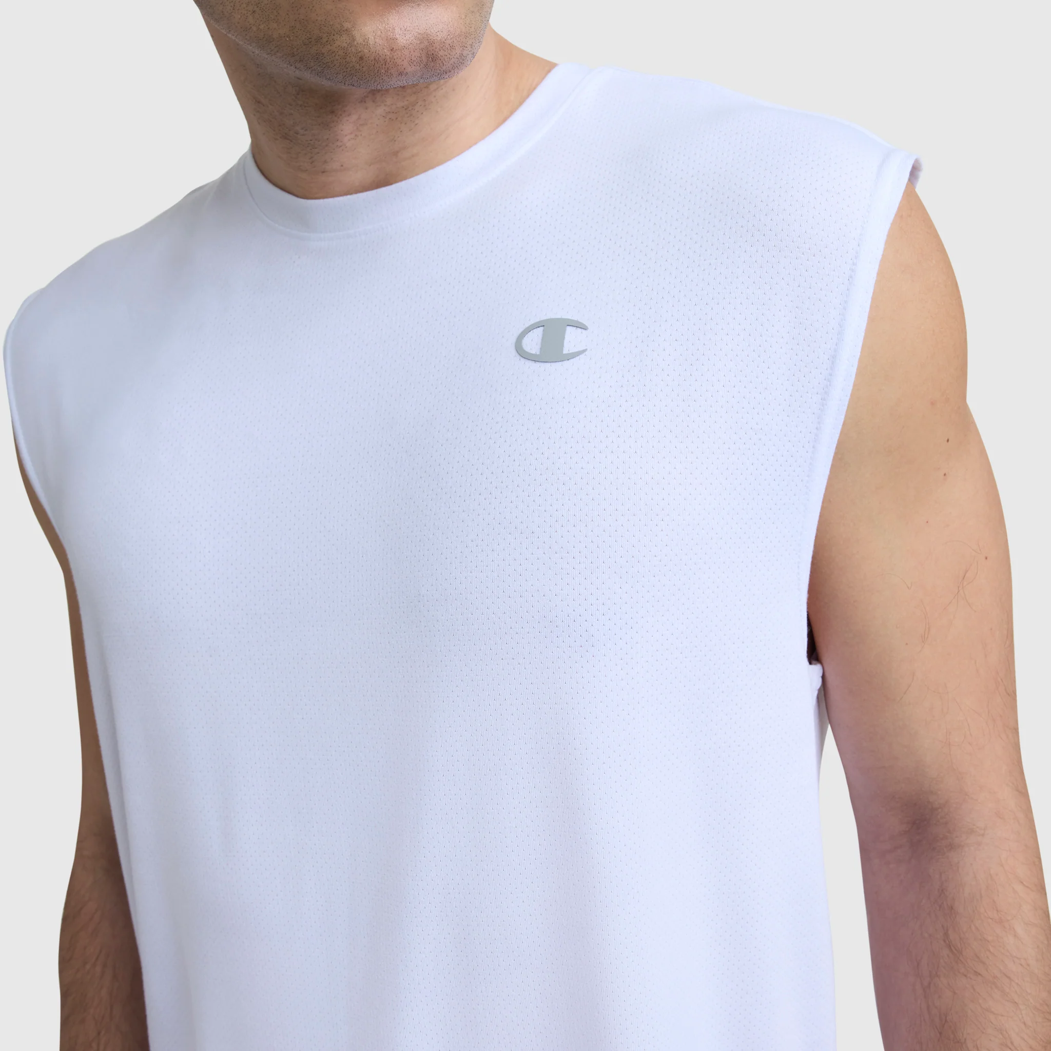 Sport Crewneck Muscle Tee, Script Logo - Image 4