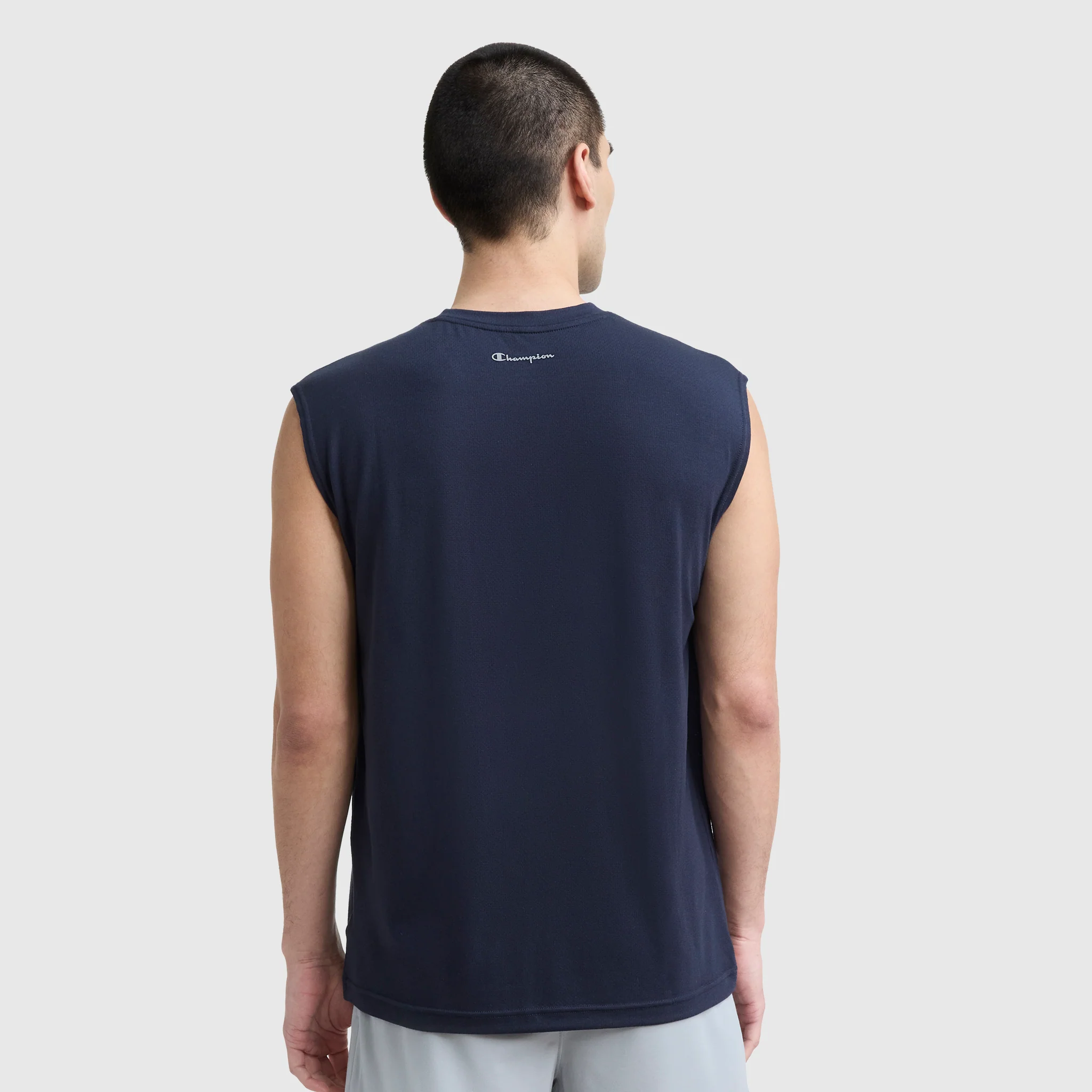Sport Crewneck Muscle Tee, Script Logo - Image 2