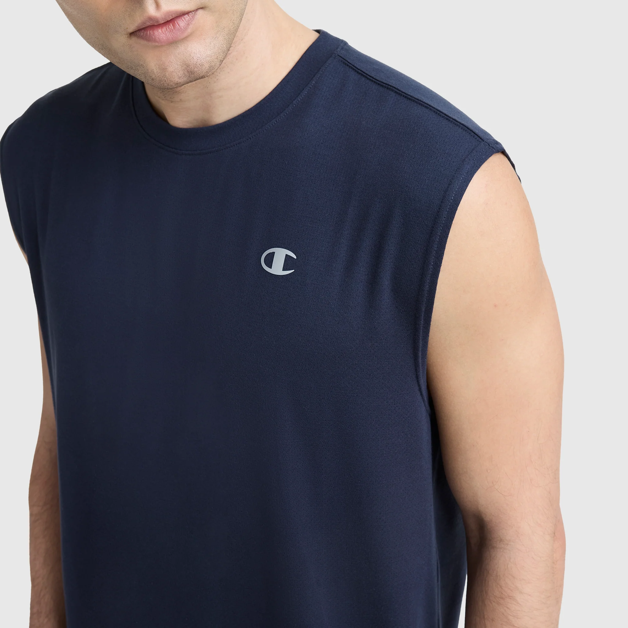 Sport Crewneck Muscle Tee, Script Logo - Image 3