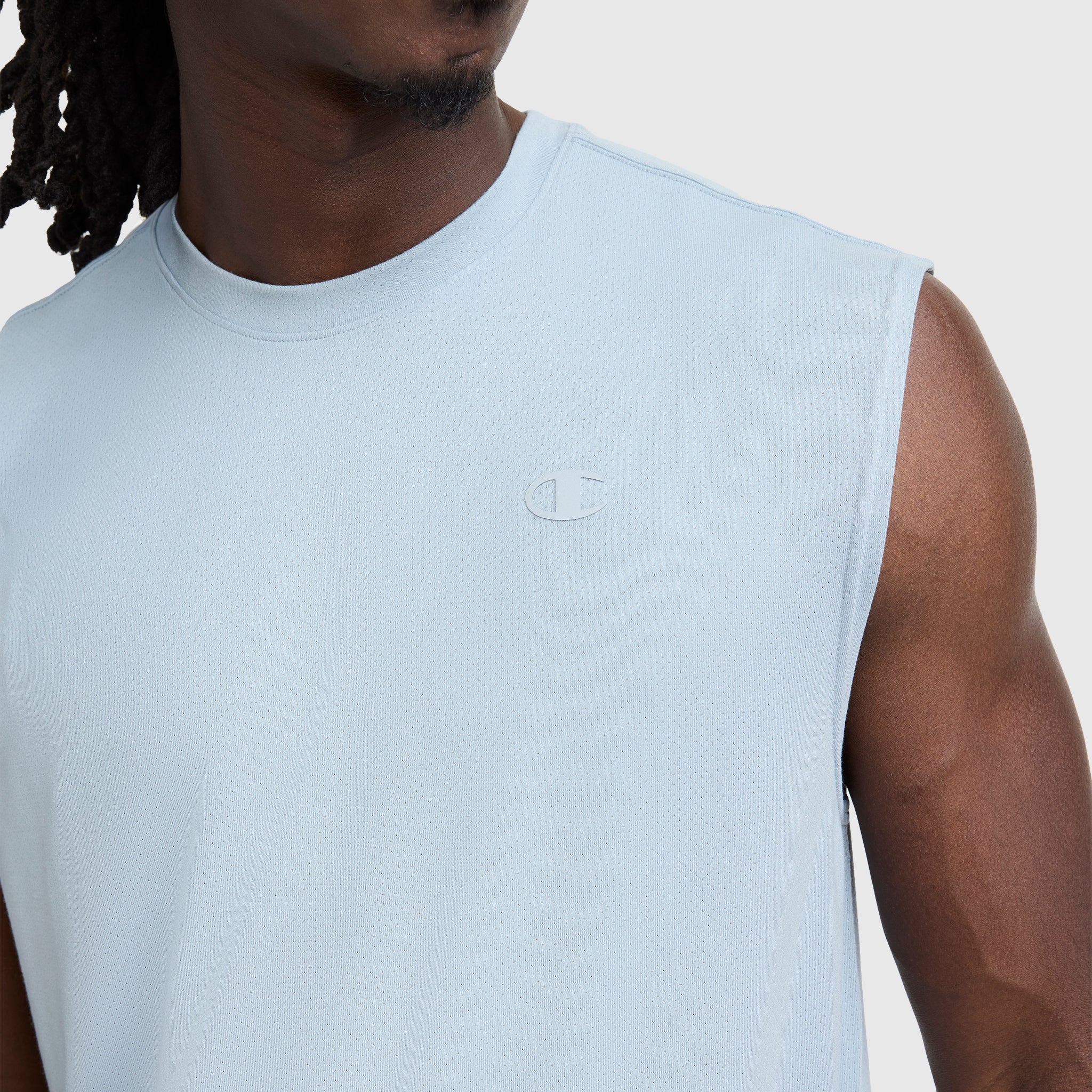 Sport Crewneck Muscle Tee, Script Logo - Image 3