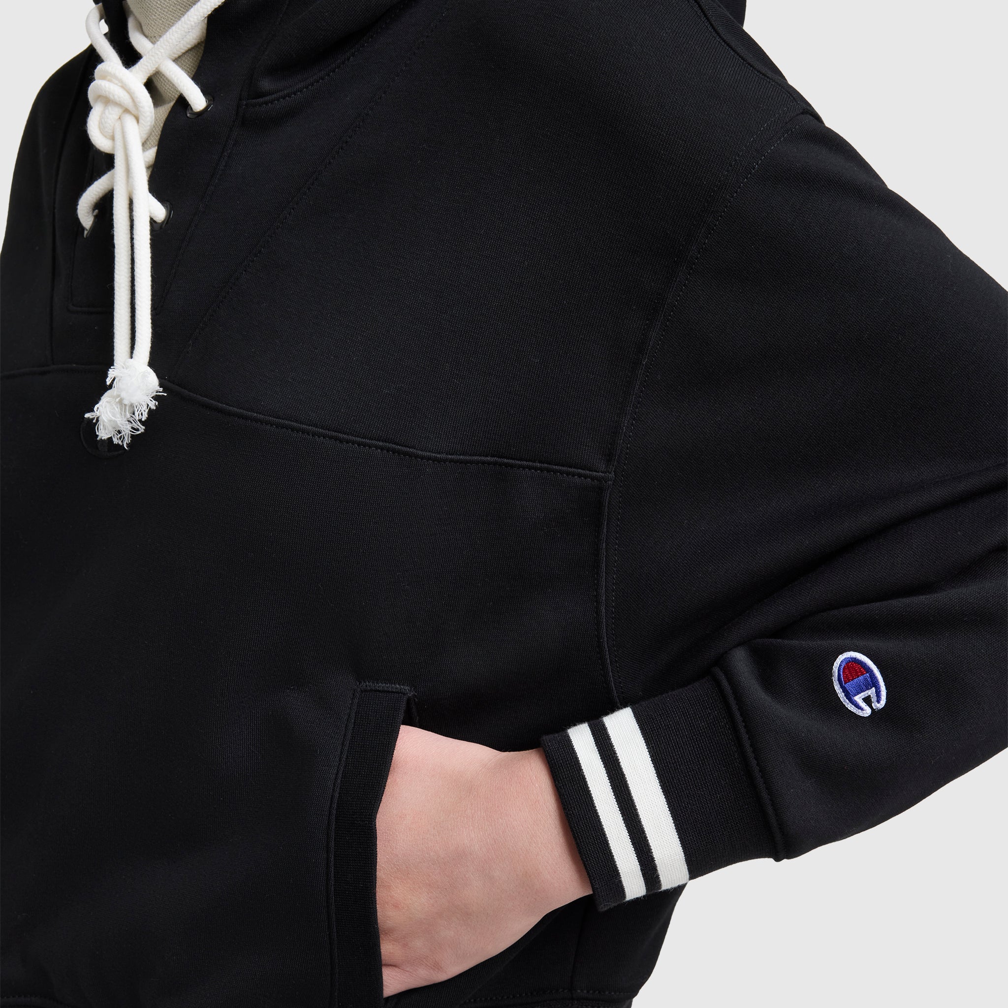 Tackle Lace Front Hoodie, Tonal Embroidered C Logo - Image 4