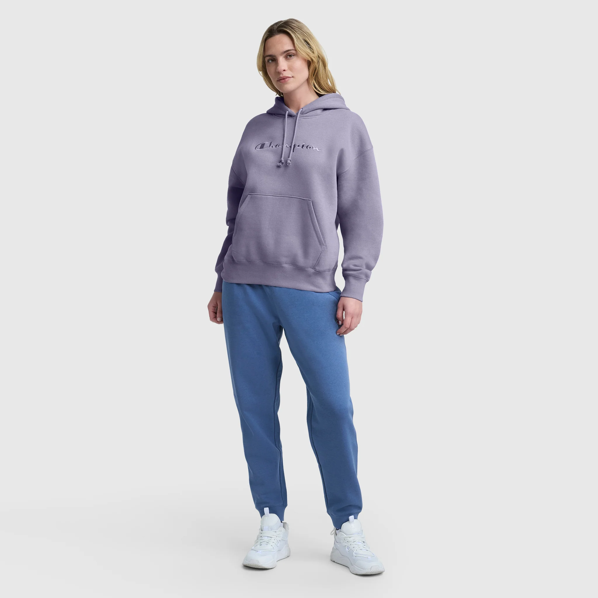 Powerblend Freshman Hoodie, Embroidered Script Logo - Image 6