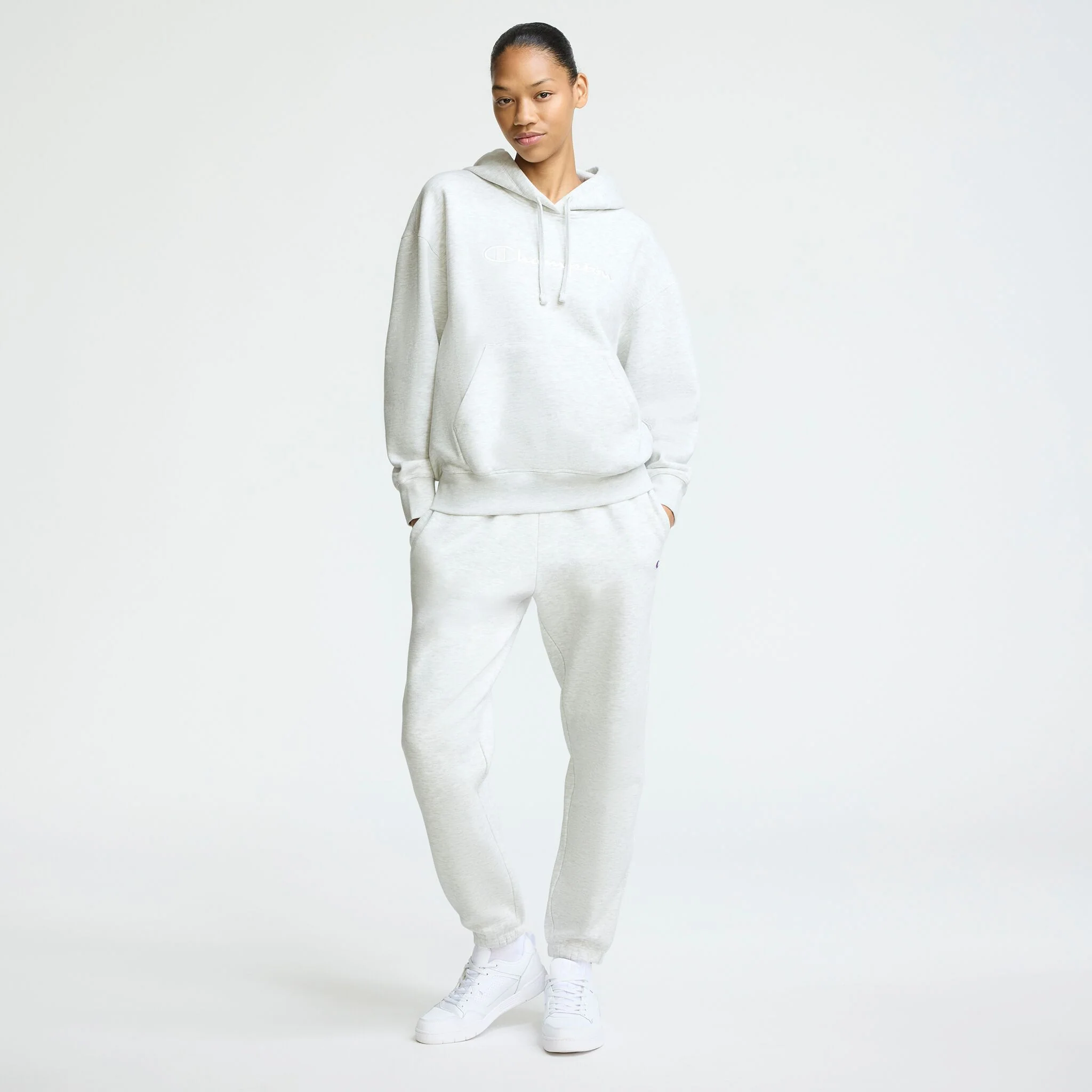 Powerblend Freshman Hoodie, Embroidered Script Logo - Image 3