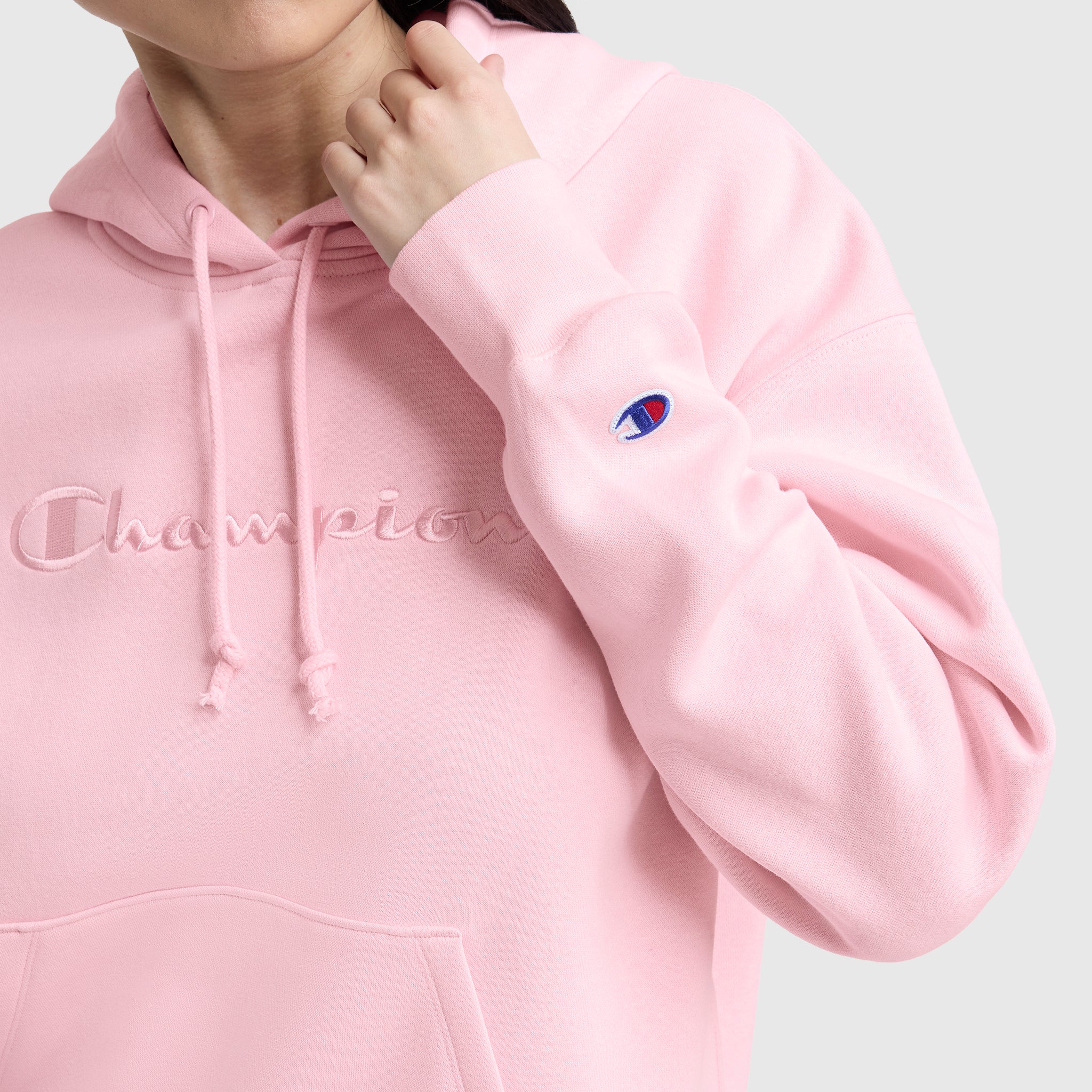 Powerblend Freshman Hoodie, Embroidered Script Logo - Image 3