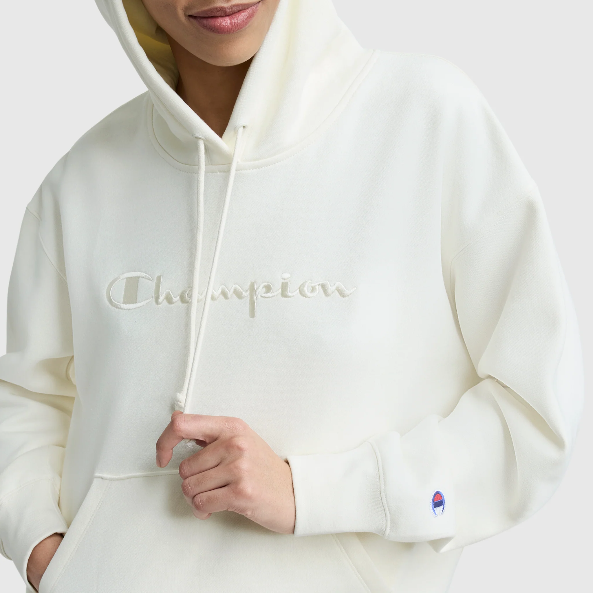Powerblend Freshman Hoodie, Embroidered Script Logo - Image 3