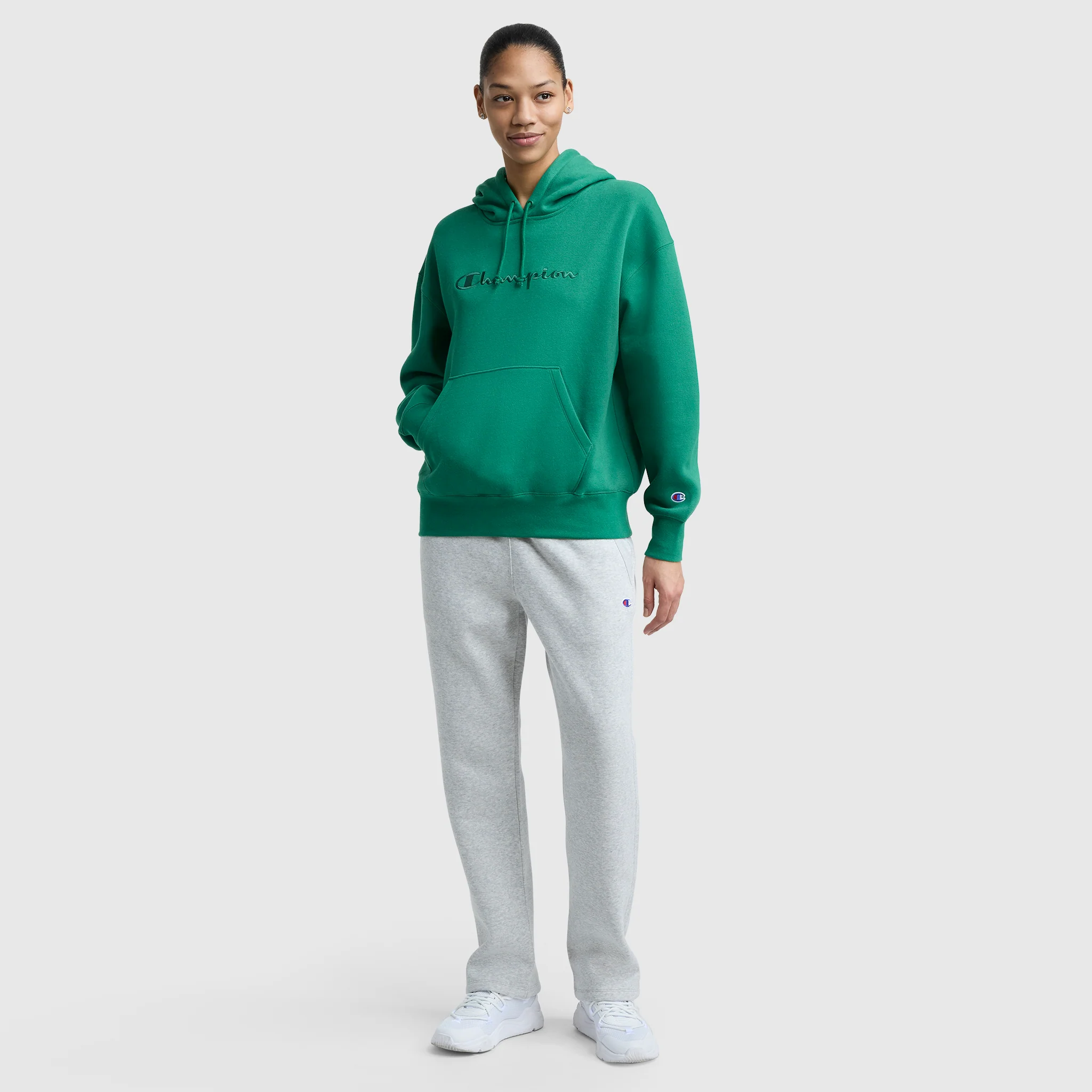 Powerblend Freshman Hoodie, Embroidered Script Logo - Image 6