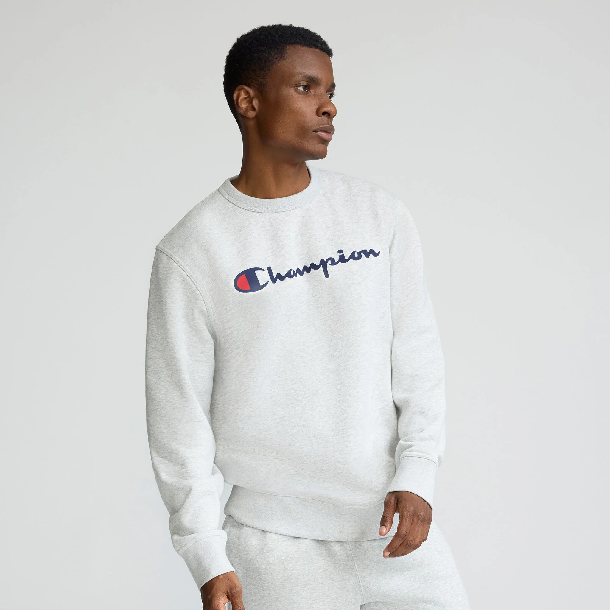 Powerblend Crewneck, Classic Script/Open Hem Sweatpants Set - Image 2